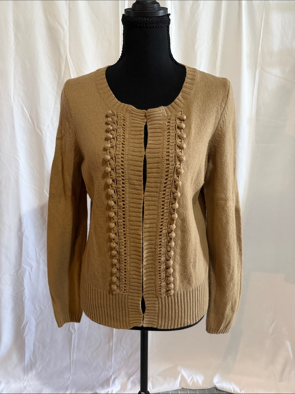 LOFT Classic Women's Knit Cardigan - Camel